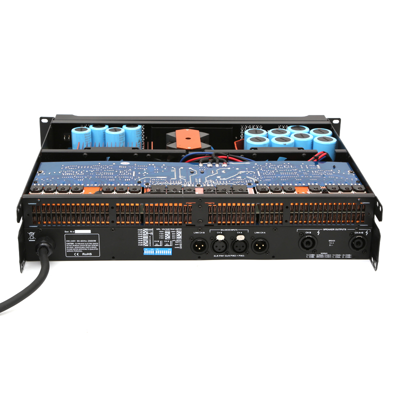 Amplificador de potencia estéreo de audio profesional de 2 canales y 3000 W 